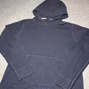 Wings + Horns Hoodie Mens Large Blue Pullover Sweatshirt Canada Cotton